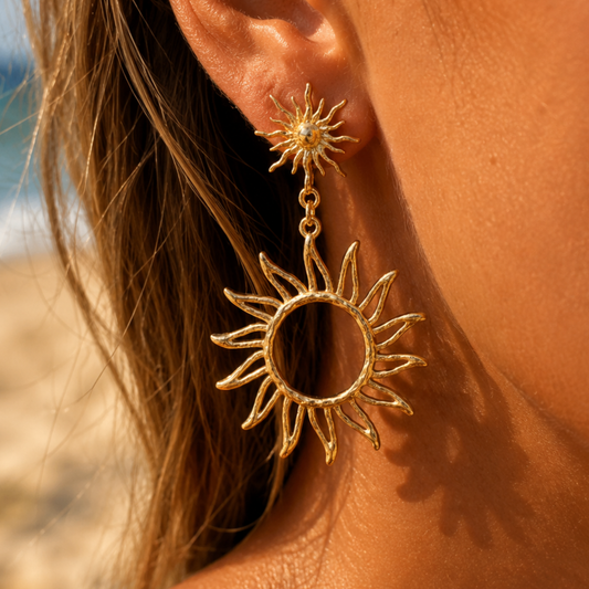 Boucles d'oreilles Soleil doré