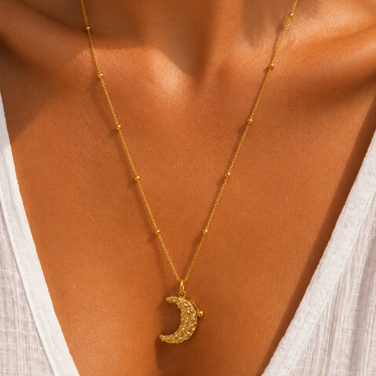 Collier lune doré